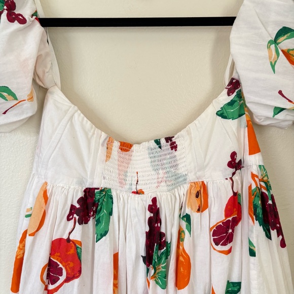 Urban Outfitters | Off Shoulder White Fruit Dress | Size M - Picture 11 of 16